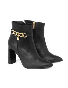 Musella Stivaletto Punta Tacco Alto Accessorio Nappa Nero