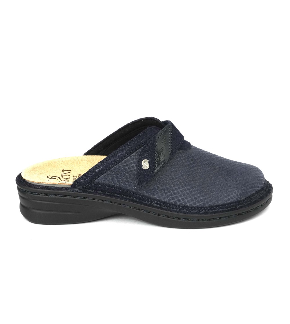 Sabatini Ciabatta Elasticizzata Velcro Regolabile Plantare Blu