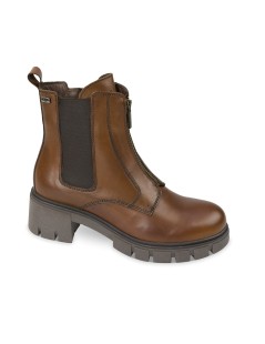 Valleverde Tronchetto Tacco Zip Centrale Elastico Nappa Marrone