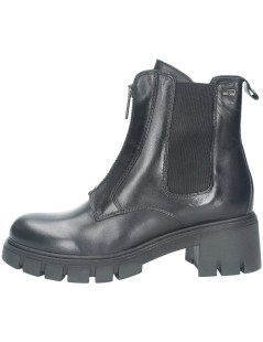 Valleverde Tronchetto Tacco Zip Centrale Elastico Nappa Nero