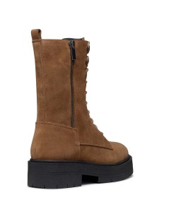 Geox Stivaletto Anfibio Donna Spherica Platform 2 Zip Camoscio Fango