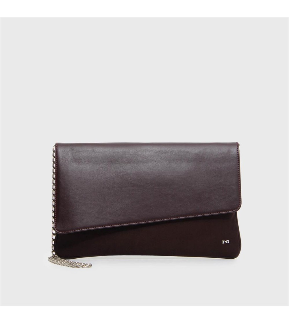 Nero Giardini Pochette Patta Trasversale ecoPelle Tessuto Bordeaux