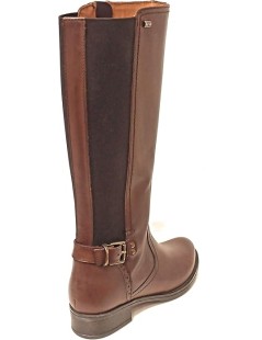 Valleverde Stivale Cavallerizza con Elastico e Zip Pelle Marrone