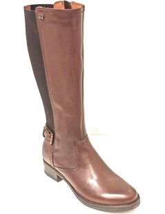 Valleverde Stivale Cavallerizza con Elastico e Zip Pelle Marrone