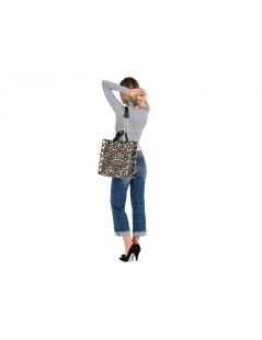 CAFèNOIR Shopper 2 Manici Occhielli Tessuto Animalier