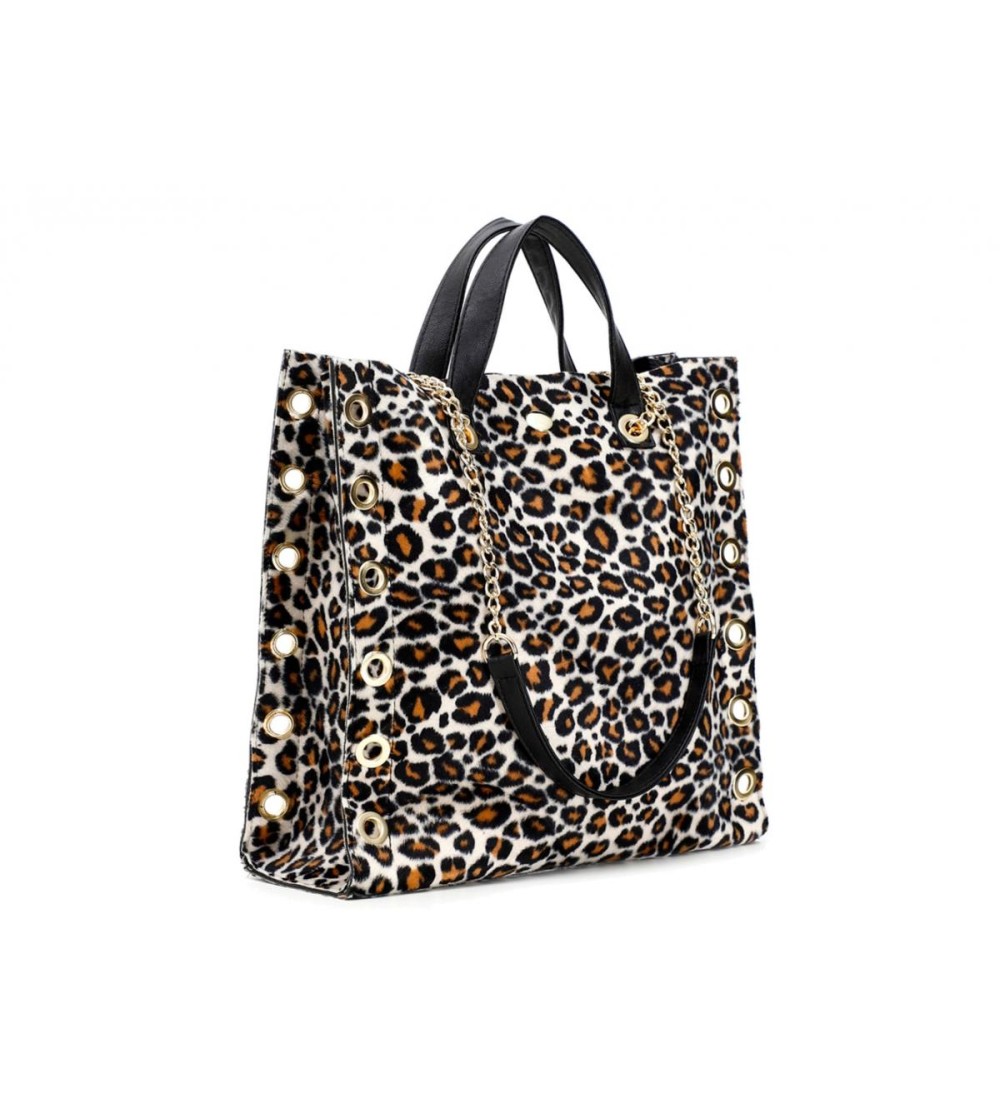 CAFèNOIR Shopper 2 Manici Occhielli Tessuto Animalier