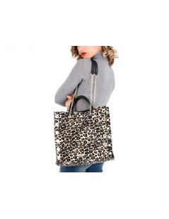 CAFèNOIR Shopper 2 Manici Occhielli Tessuto Animalier