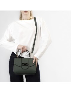 CAFèNOIR Borsa a Mano Tracolla Chiusura Patta con Morsetto Verde