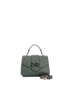 CAFèNOIR Borsa a Mano Tracolla Chiusura Patta con Morsetto Verde
