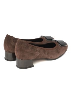 Confort Decollette Classic Tacco Medio Accessorio Camoscio Marrone