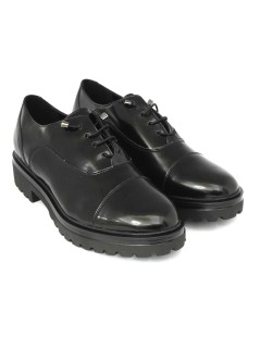 Confort Stringate Donna Oxford Spazzolato Nero