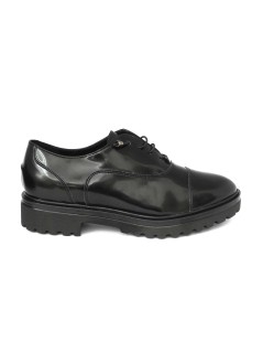Confort Stringate Donna Oxford Spazzolato Nero