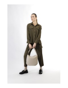 CAFèNOIR Sacca a Mano Catena Intrecciata Chiusura Zip Talpa