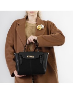 CAFèNOIR Borsa a Mano Logo Metallo Chiusura Patta Calamita Nero