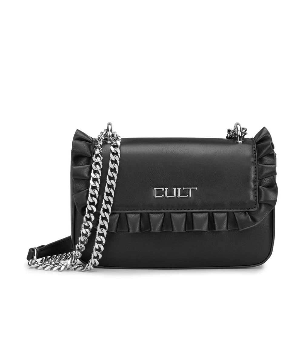 Cult YOKO Tracolla Catena Patta Rouches Calamita Nero