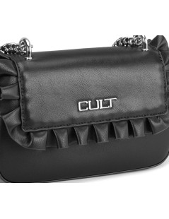 Cult YOKO Tracolla Catena Patta Rouches Calamita Nero