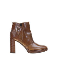 Nero Giardini Tronchetto Tacco Alto Plateau Riporti Pelle Cuoio