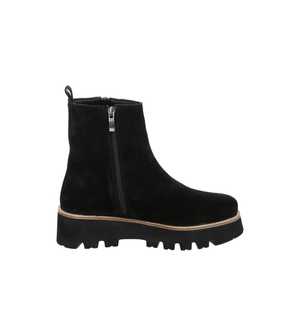 Ara Shoes Tronchetti Doppia Zip Fondo Micro Camoscio Nero