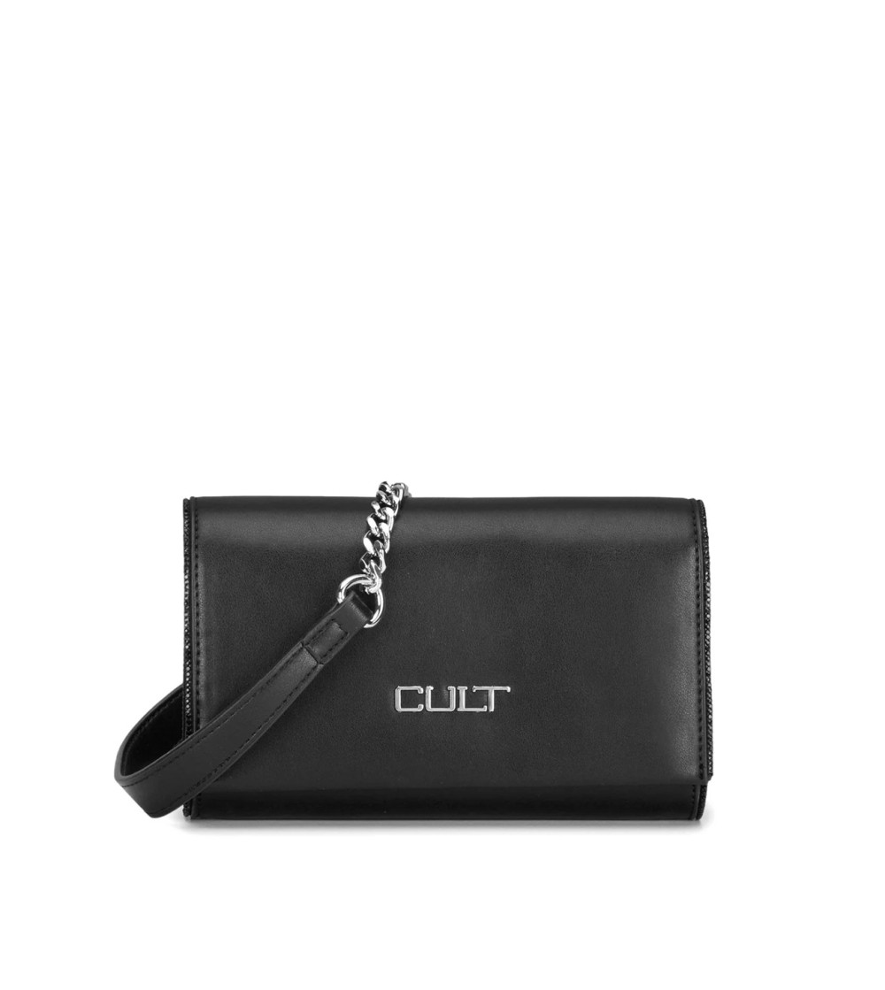 Cult Suzy Borsa a Mano Glitter Logo Patta Calamita Nero