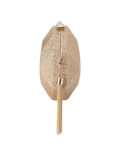 Olga Berg Pochette Clutch Tilly Strass Tessuto Oro