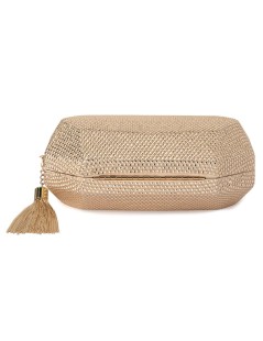 Olga Berg Pochette Clutch Tilly Strass Tessuto Oro