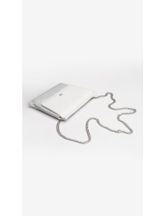 Nero Giardini Pochette Small Patta Pelle Bianco Glitter Argento