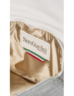 Nero Giardini Pochette Small Patta Pelle Bianco Glitter Argento