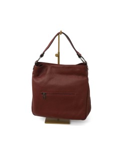 Cinzia Soft Borsa Shopper Cerniera Centrale Pelle Rosso