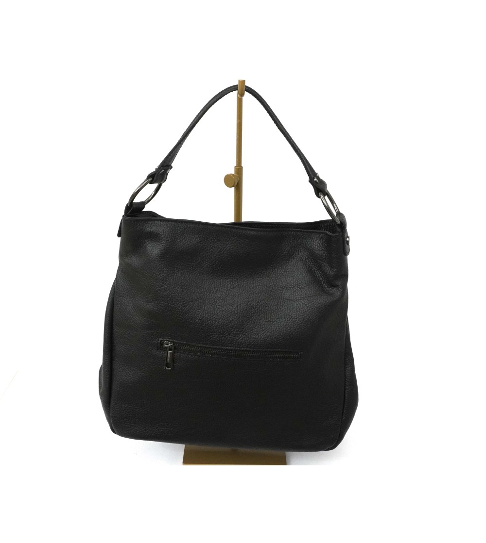 Cinzia Soft Borsa Shopper Cerniera Centrale Pelle Nero