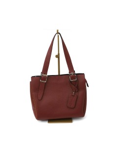 Cinzia Soft Borsa Shopper 2 Manici e Cerniera Pelle Bordeaux