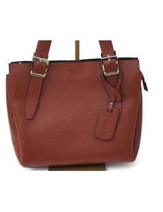 Cinzia Soft Borsa Shopper 2 Manici e Cerniera Pelle Bordeaux