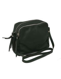 Cinzia Soft Mini Bag Tracolla Bandoliera Doppia Cerniera Verde