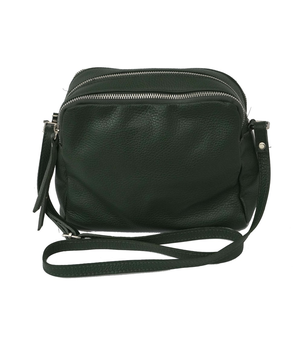 Cinzia Soft Mini Bag Tracolla Bandoliera Doppia Cerniera Verde