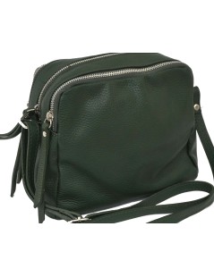 Cinzia Soft Mini Bag Tracolla Bandoliera Doppia Cerniera Verde