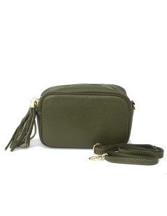 Cinzia Soft Mini Bag Tracolla Ovale Bandoliera Ciondolo Kaky