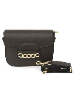 Cinzia Soft Mini Bag Tracolla Patta Accessorio Metal Pelle Nero