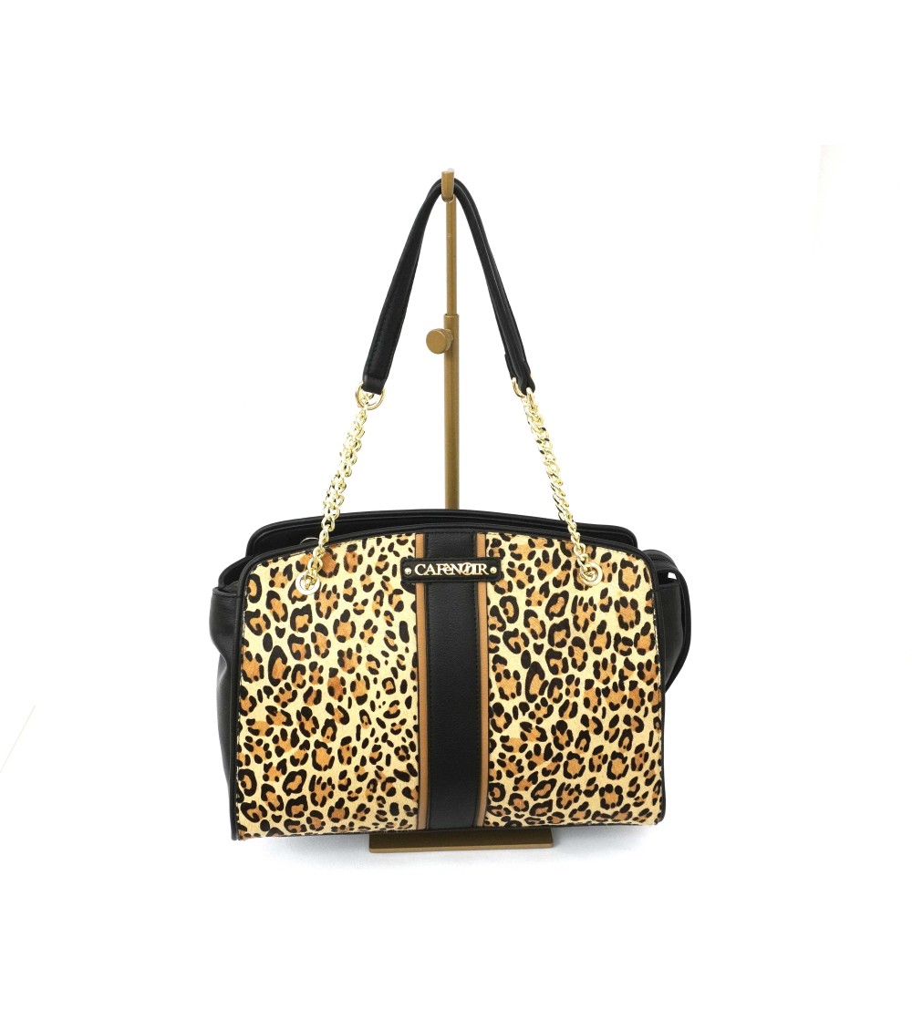 CAFèNOIR Shopper Doppi Manici Fascia Stampa Animalier