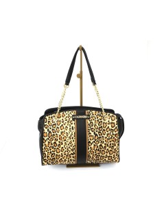 CAFèNOIR Shopper Doppi Manici Fascia Stampa Animalier