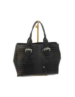 Cinzia Soft Shopper a Mano 2 Manici Pelle Stampa Cocco Nero