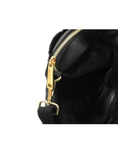 CAFèNOIR Bauletto 2 Manici Ecopelliccia Tracolla Fumo Nero