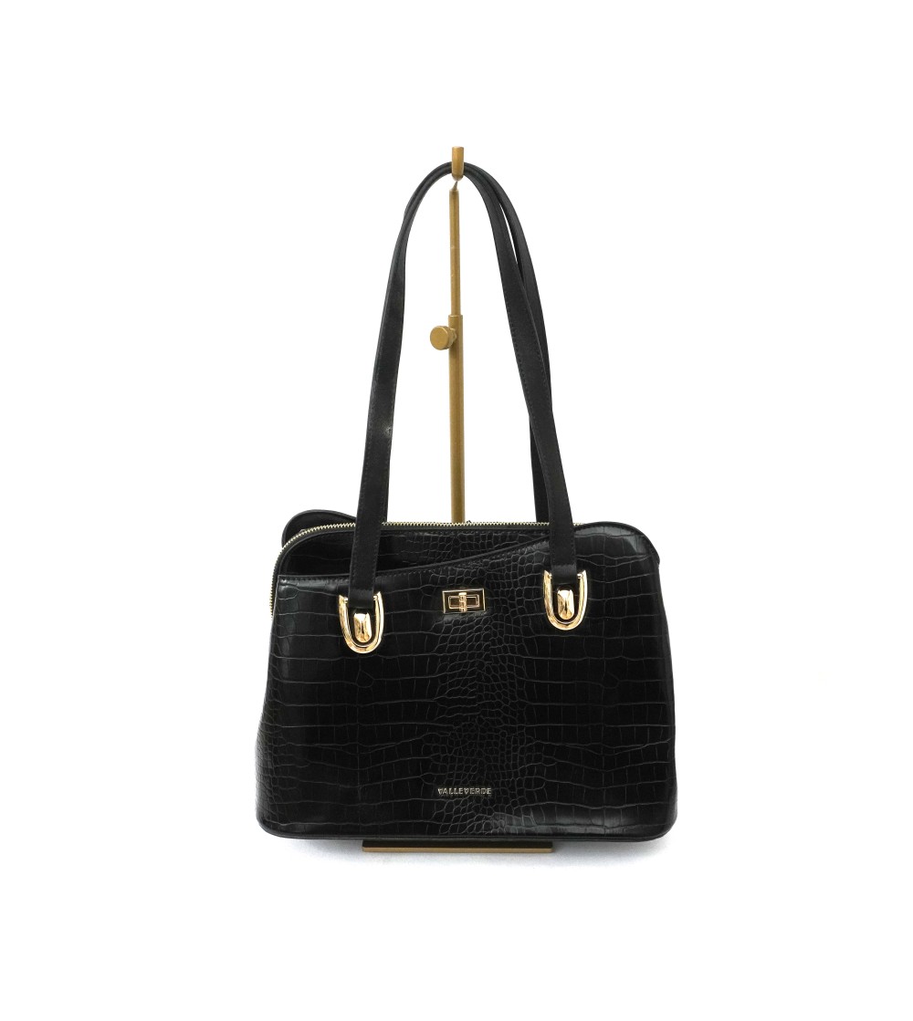 Valleverde Borsa Bauletto Trasversale Cocco Nero