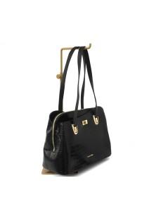 Valleverde Borsa Bauletto Trasversale Cocco Nero