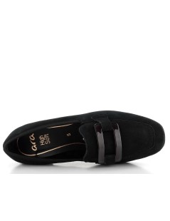 Ara Shoes Mocassino Tacco Medio Fibbia Quadro Nero