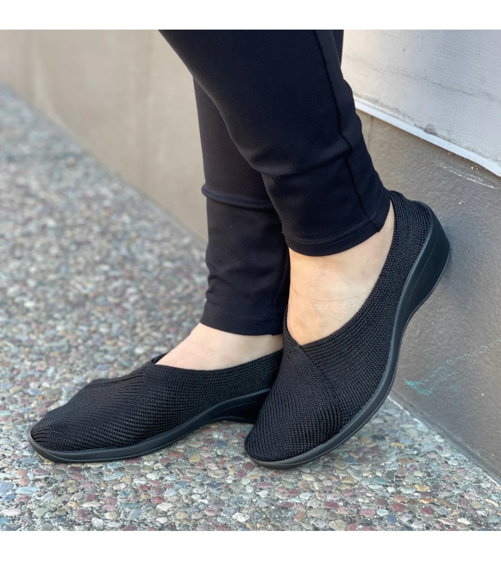 Arcopedico Slipon Ballerina Mailu Elasticizzato a Calza Nero