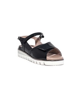 F.lli Tomasi Sandalo Plantare Estraibile multi Velcro Vernice Nero