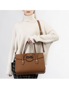 CAFèNOIR Bauletto a Mano con Tracolla Patta con Morsetto Marrone