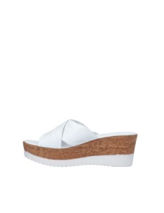 Cinzia Soft Ciabatta Zeppa Effetto Sughero Nappa Bianco