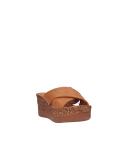 Cinzia Soft Ciabatta Zeppa Effetto Sughero Nappa Cuoio