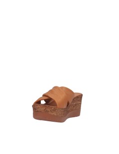 Cinzia Soft Ciabatta Zeppa Effetto Sughero Nappa Cuoio