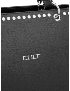Cult JONI Borsa a Mano Borchie Logo Tracolla Nero